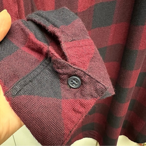 Rails Bianca Rosewood Navy Checkered Button Down Shirt Dress Size Medium - Picture 4 of 10